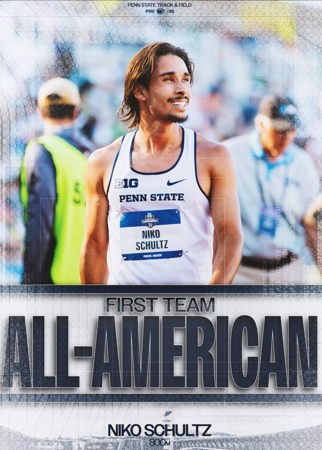 Niko Schultz in Penn State kit after earning All-American honors