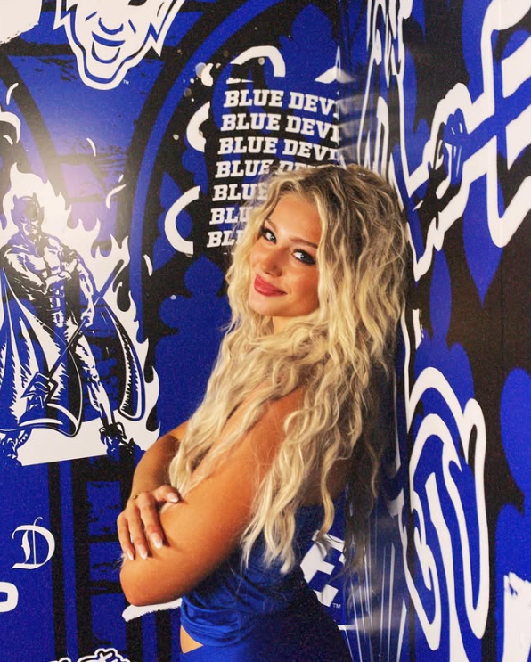 Gianna Locci against Duke wall art