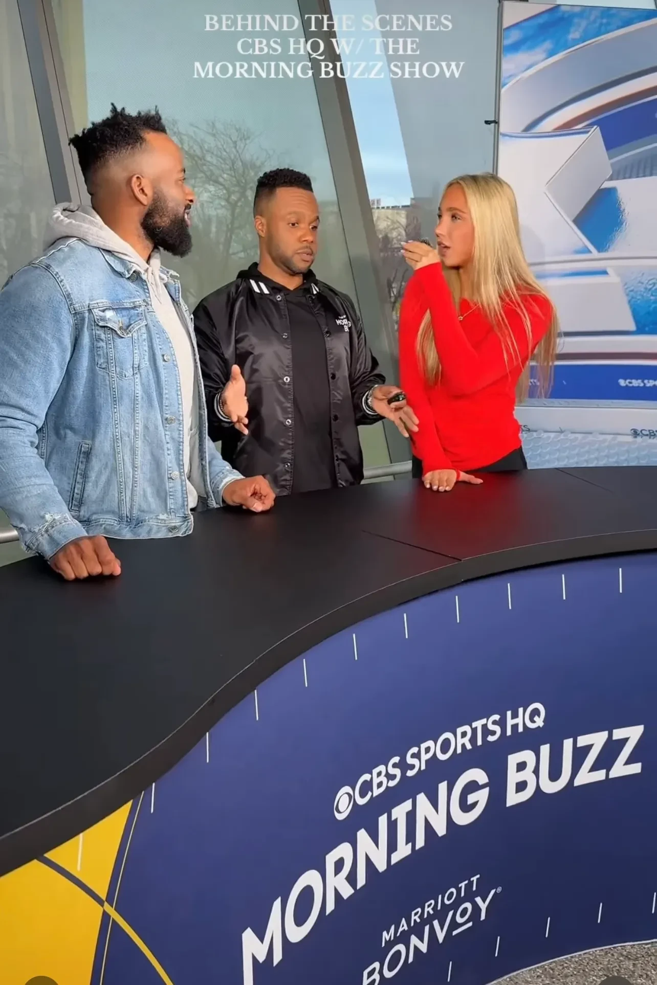 Charlotte Glass behind the scenes at CBS Sports HQ
