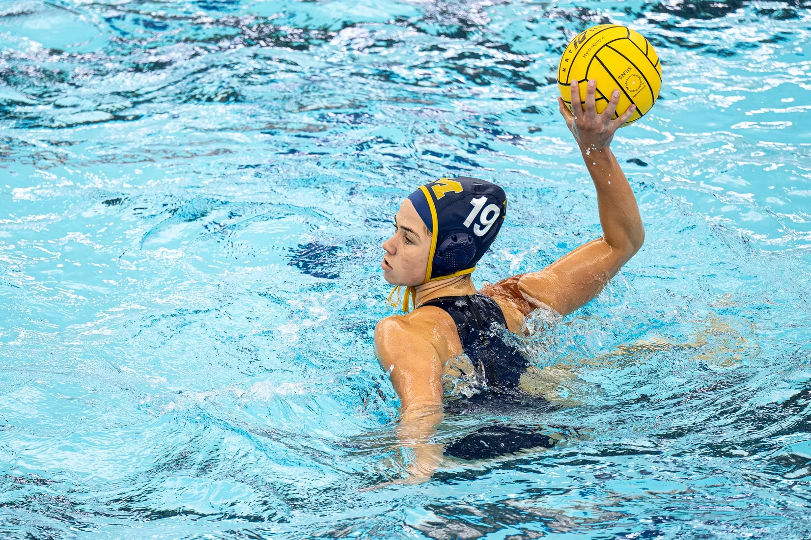 Sophia Panossian #19 winding up a shot in the pool