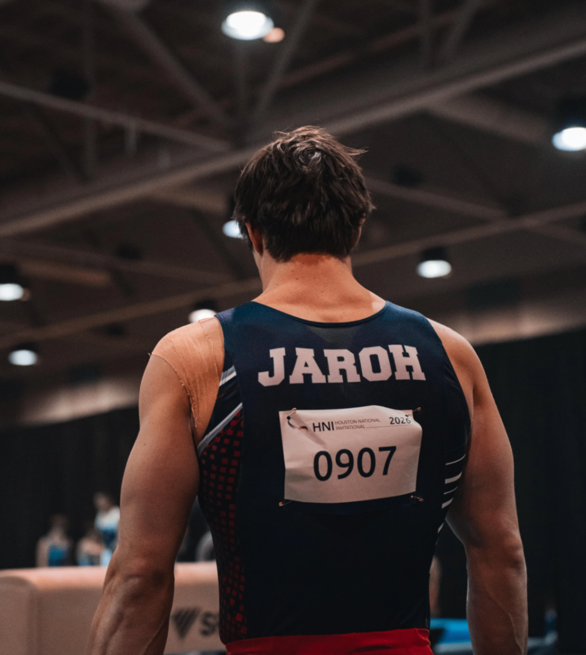 Michael Jaroh from behind in JAROH leotard