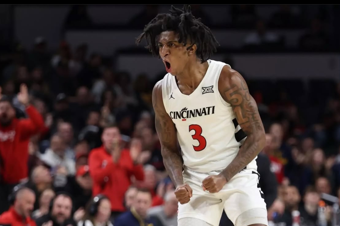 Rayvon Griffith celebrating during a game in Cincinnati uniform